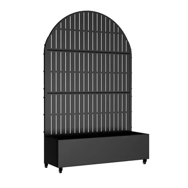 Custom Powder Coated Steel Flower Pot With Stand Metal Planter Screen Decorative Garden Container For Indoor Outdoor Use