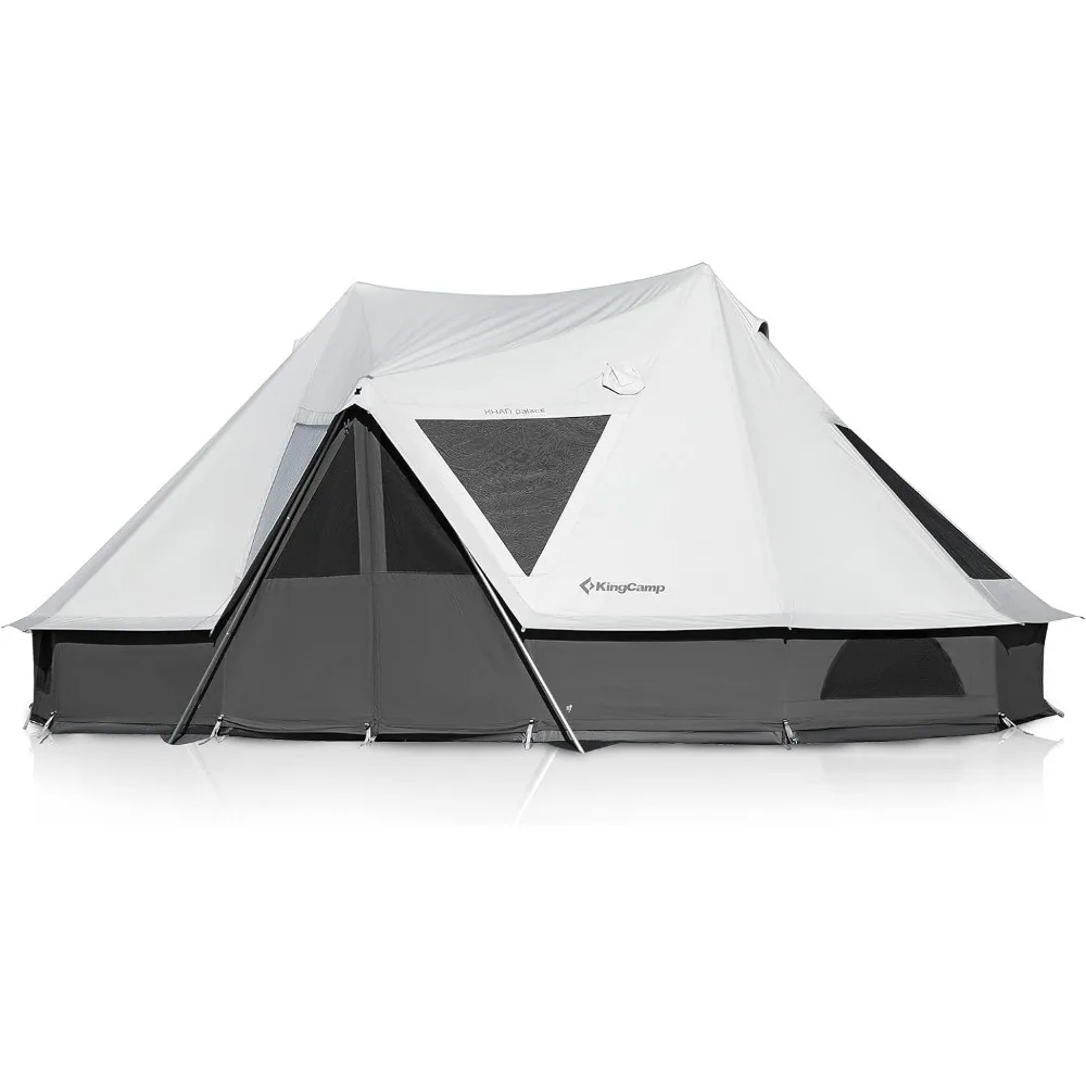 

Всесезонная большая водонепроницаемая палатка-тент из брезента с отверстием для дымохода для семейного глэмпинга, кемпинга, охоты и вечеринок