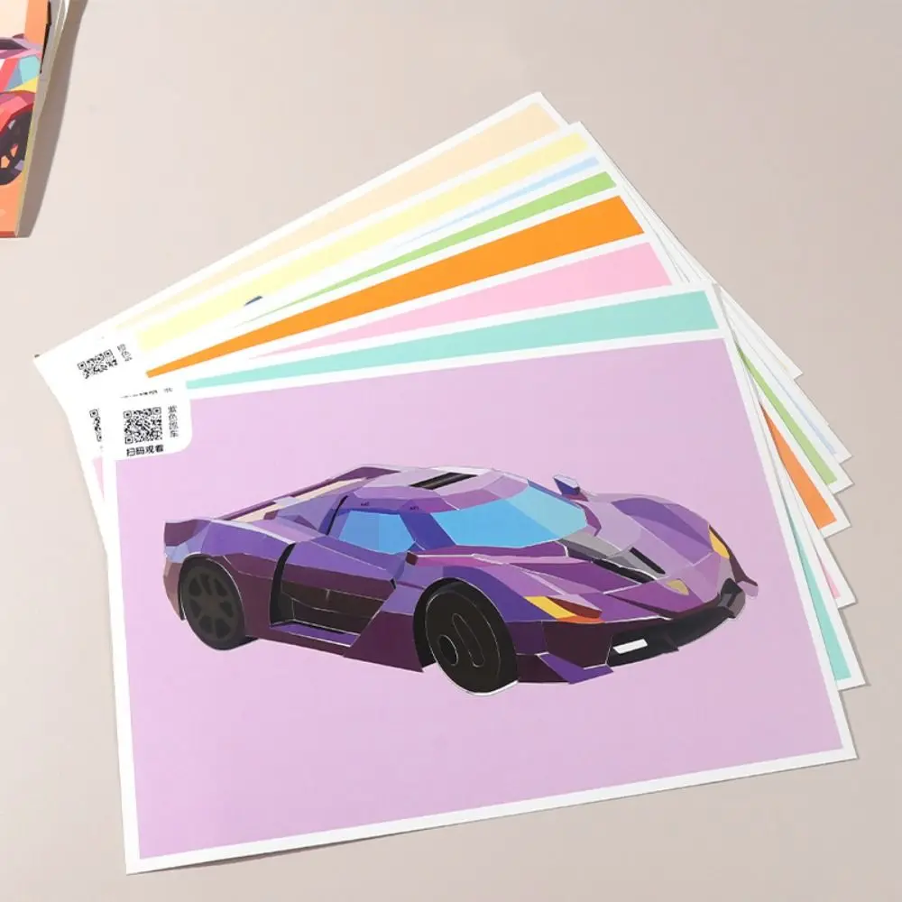 Libros de pegatinas geométricas 3D de papel Kawaii, juguetes educativos hechos a mano, Kit de Material de pasta DIY, libro de pegatinas de animales lindos para coche para niños