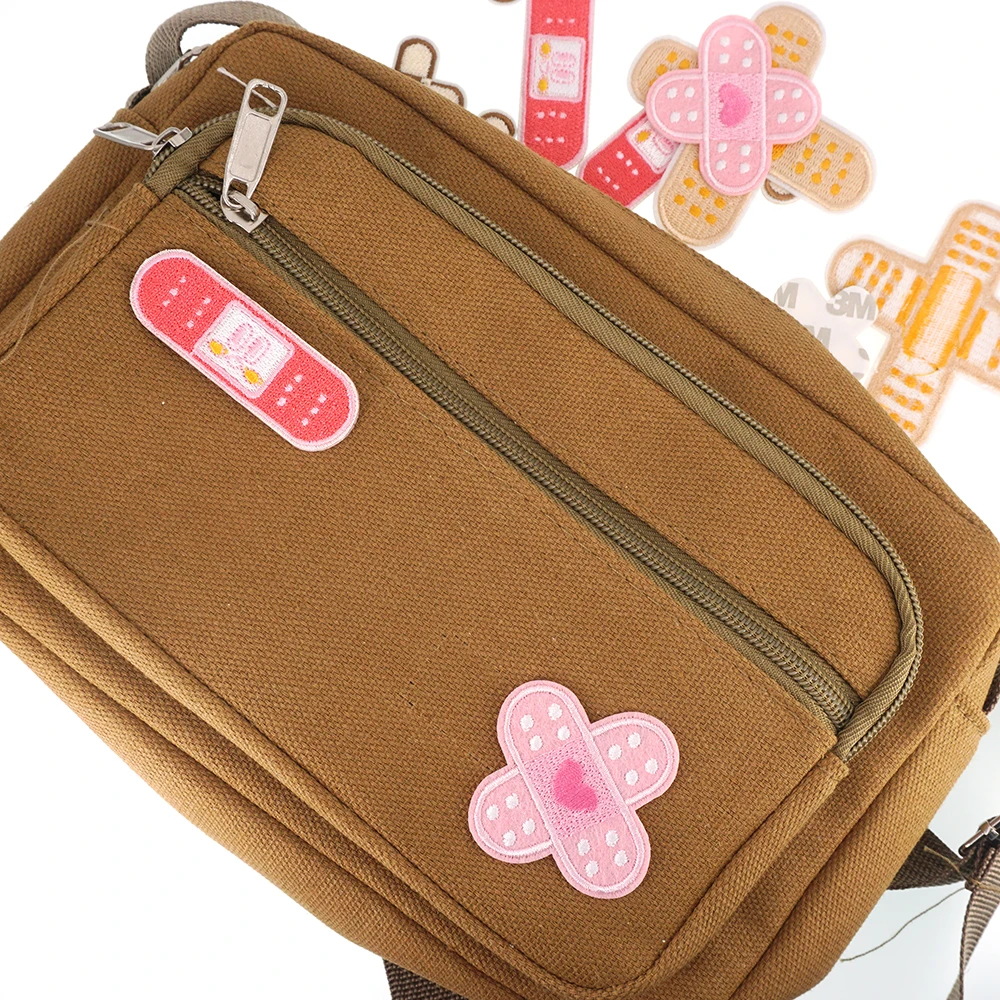 1 Piece ​Cross Bandage Embroidered Patch Wound Plaster Applique Self Adhesive Stick-On Iron-On for Garment Backpack Jeans view 5