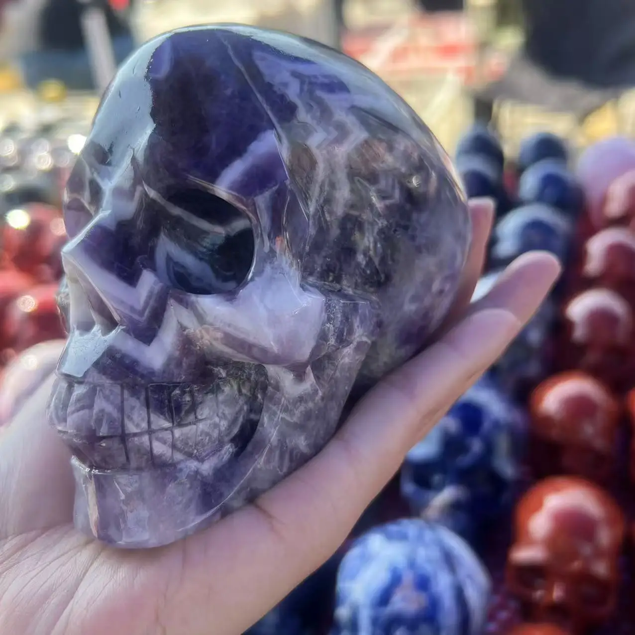 1kg Beautiful Natural Dream Amethyst Skull Home Decoration Gifts