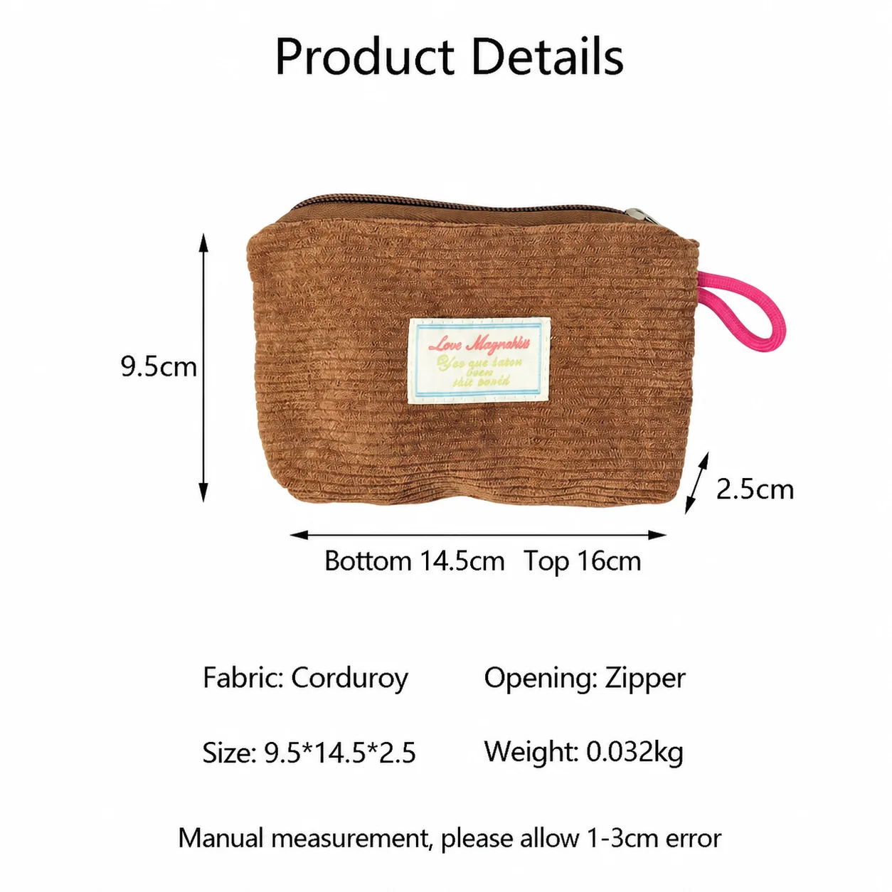 Pencil Pouch Lightweight Zipper Pouch Small Item Storage Bag  Storage Bag For Business Trips Daily Belongings Change