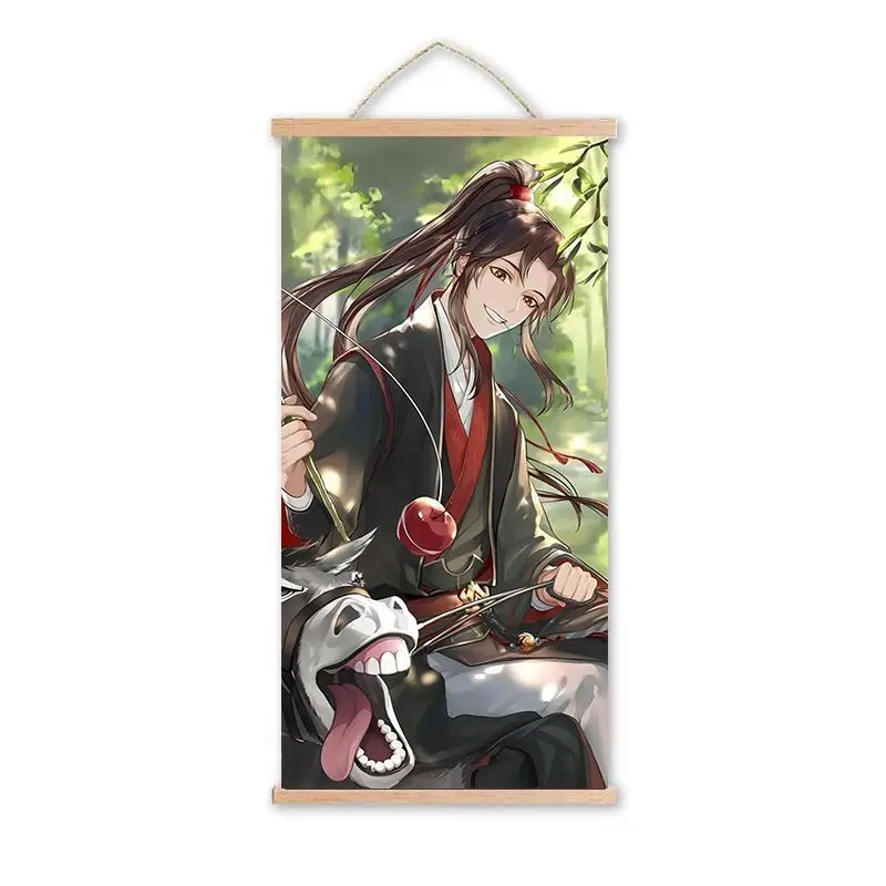 40x80cm Mo Dao Zu Shi Anime Poster Wall Decor Gold Scroll Hanging Picture Gift for Anime Fans Lan