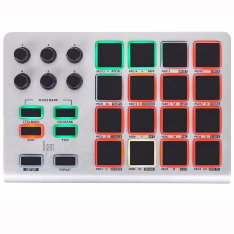 Controlador de rendimiento MIDI USB ESI Xjam, pad de batería portátil ultrafino de aluminio para Mac, PC, iPad, Bitwig Studio, Cubasis LE de 8 pistas