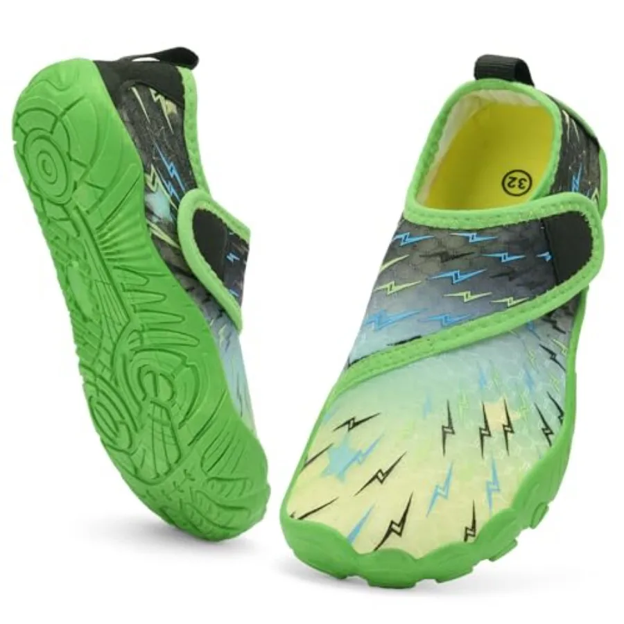 

Water Shoes Boys Girls - Wide Toe Box Quick Dry Barefoot Shoes Breathable Non Slip Aqua Athletic Sneakers for Swim Beach Pool K