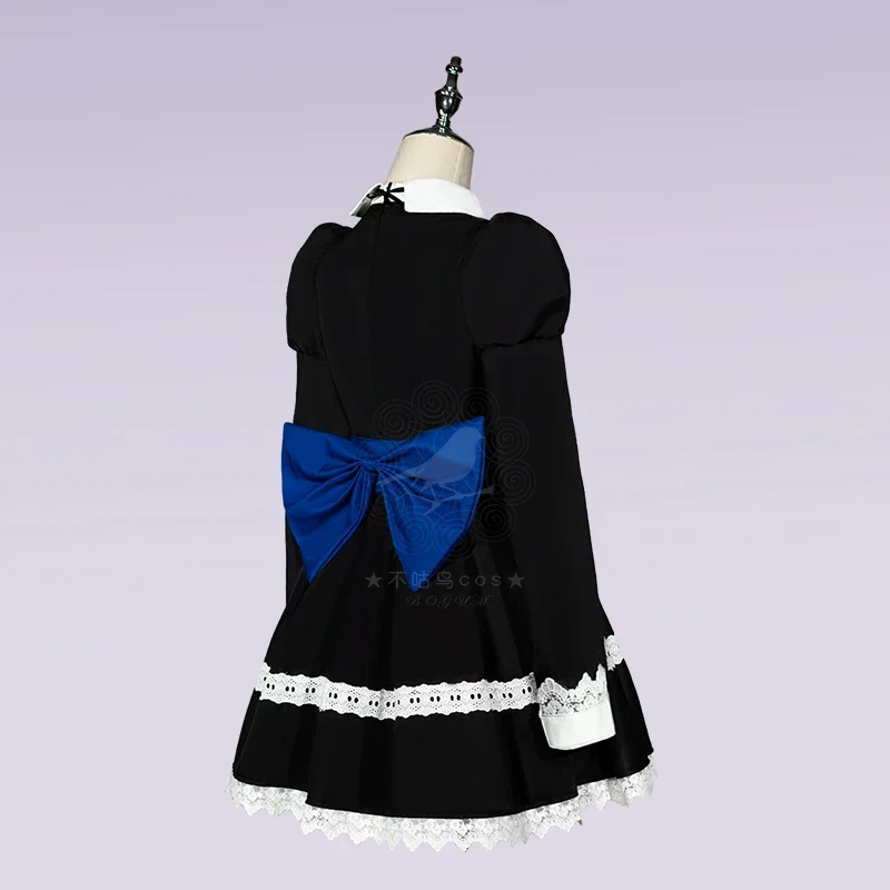 Disfraz de Cosplay de Anime para niña, medias de panti, anarquía, sirvienta Lolita, vestido rojo, cinturón, tocado, ropa de fiesta de Halloween