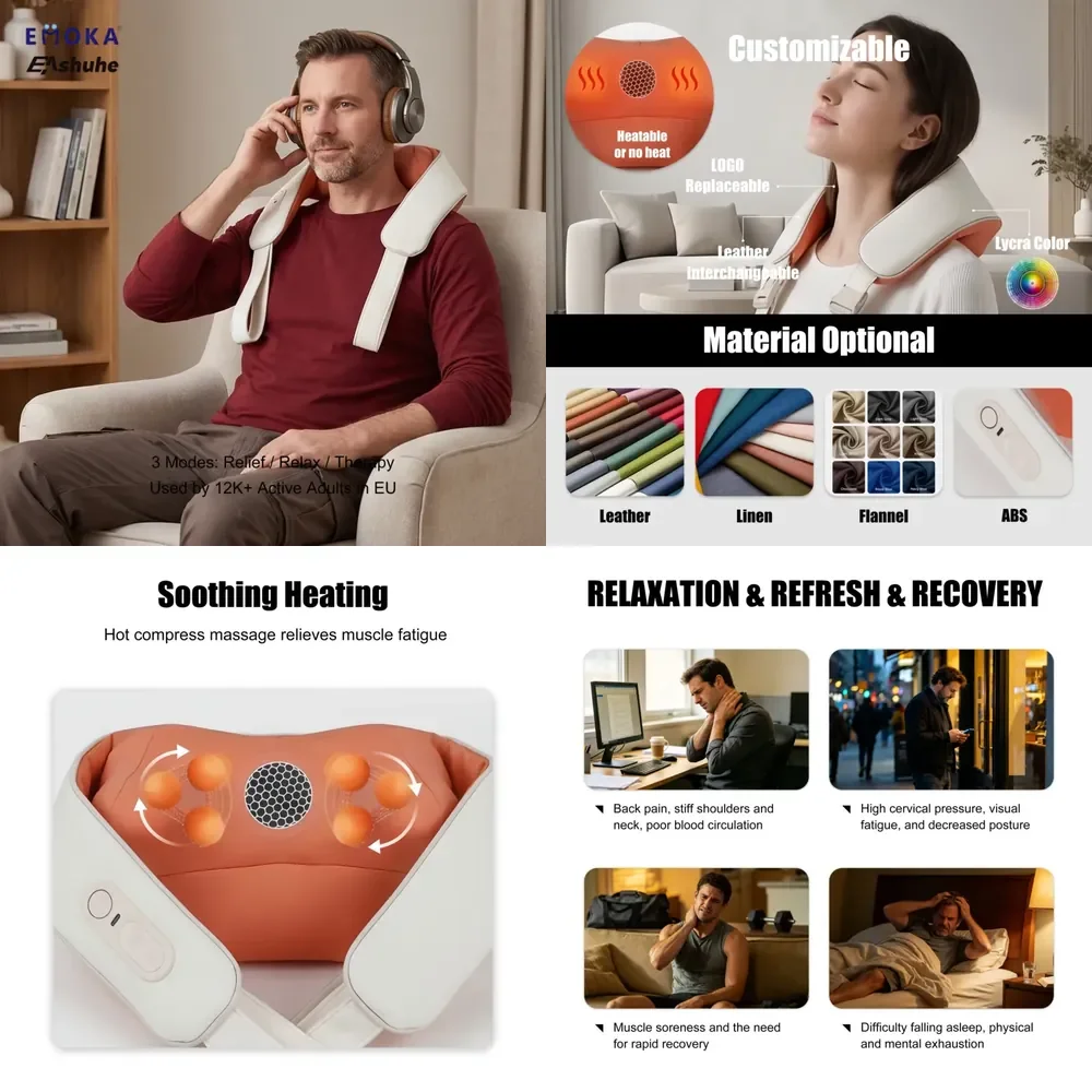 【CHIMU HOME】 Plum Shape Silicone Roller with Precision Massage Turbine Movement Multi-purpose Powerful & Slient Brushless