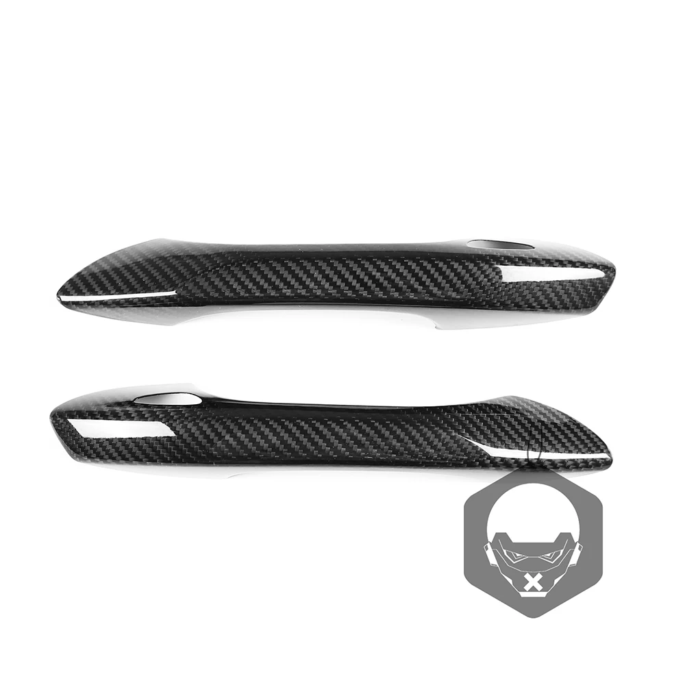 LHD RHD Real Dry Carbon Fiber External Outer Door Handle Cover Trim Sticker Panel For Porsche 911 718 Cayman Boxster 2016-2019