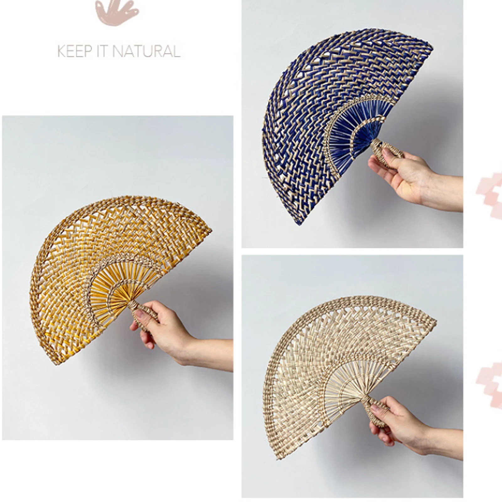 Boho Style Straw Fan Hand Woven Manual Paddle Fan Wall Decoration Of Nordic Homestays Art Crafts Fan Home Decor Accessories