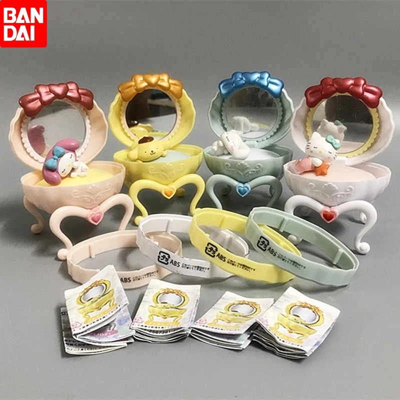 

Bandai Japan Original Gashapon Figure Anime Cute Sanrio Make-Up Mirror Jewelry Storage Box Kawaii Capsule Toy For Boy Girls Gift