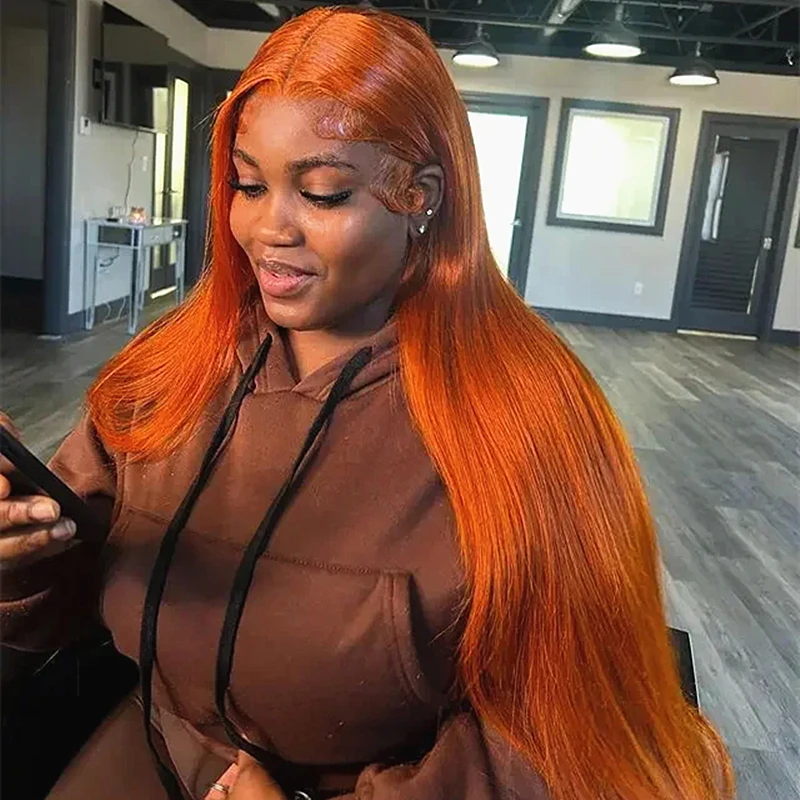 Silkwave Orange Ginger Lace Front Wig Human Hair Straight Lace Front Wigs Human Hair 13X4 13X6 Hd  Lace Frontal Wig For Women