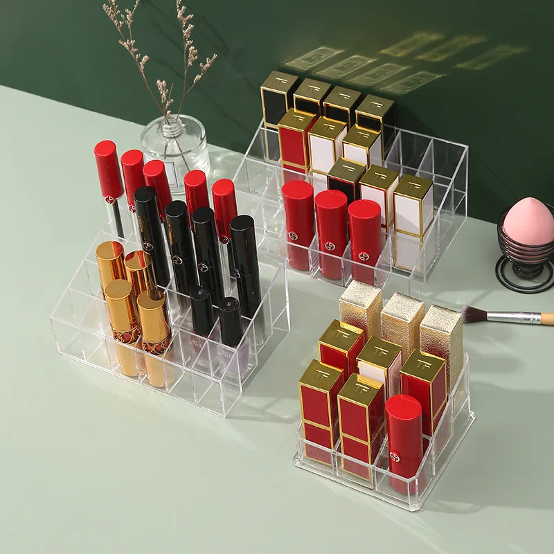 Acrylic Clear 40 Grid Lipstick Holder Stand Case Makeup Organizer Storage Box Lipstick Display Cosmetic Jewelry Organizer Box