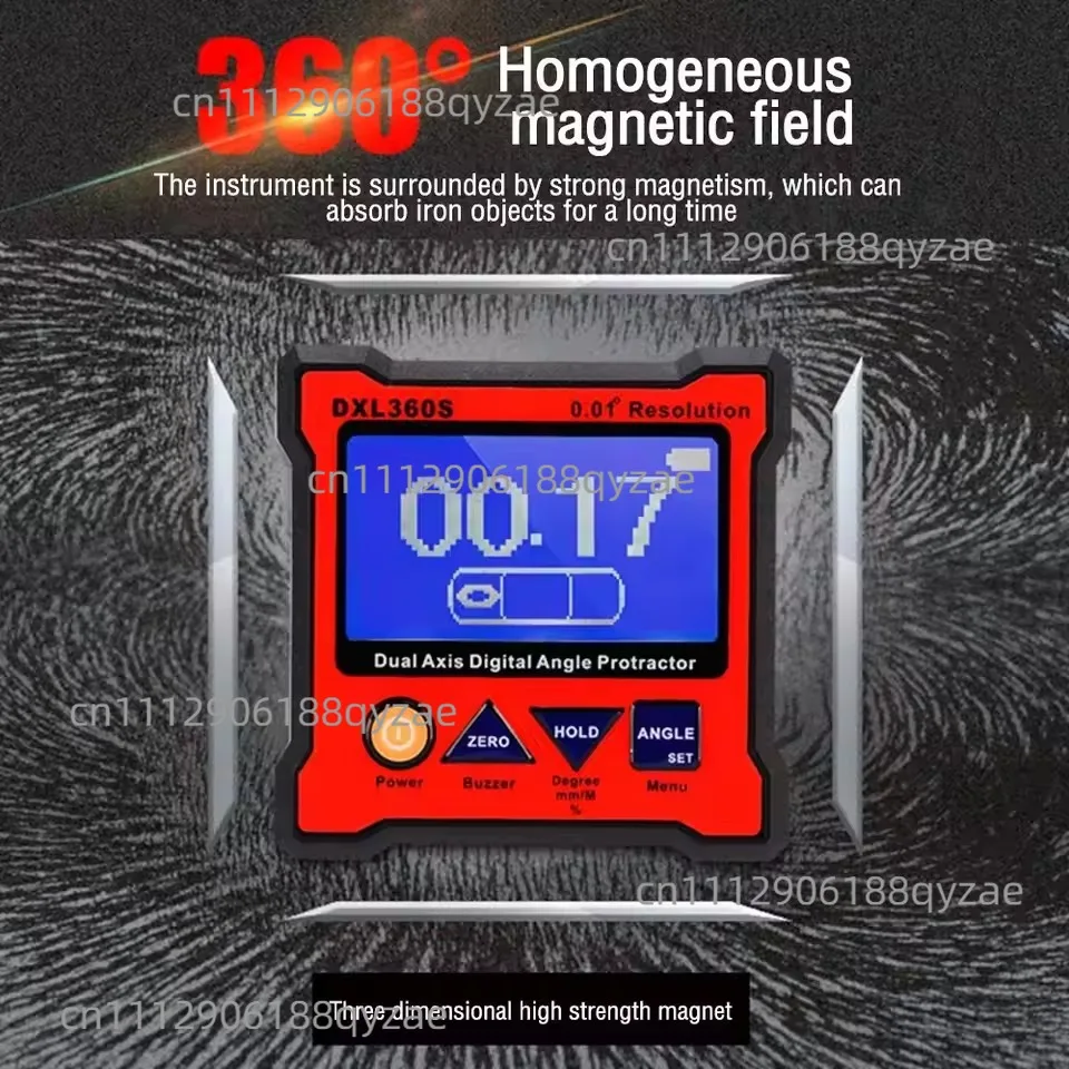 Level with Magnetic Angle Meter Angle Box High Precision Dual-axis Digital Display Inclinometer DXL360S