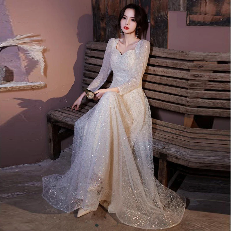 

New Long Fromal Plus Size Tulle Evening Dress DongCMY Robes Soirees Elegant Vestido Formatura Maxi Luxo Prom Party For Women