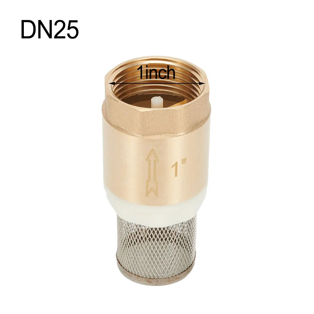 Brass Foot Valve DN25 With Check Valve Stainless Steel Basket Suction Basket Thread Foot Valve Home Improvement Hardware