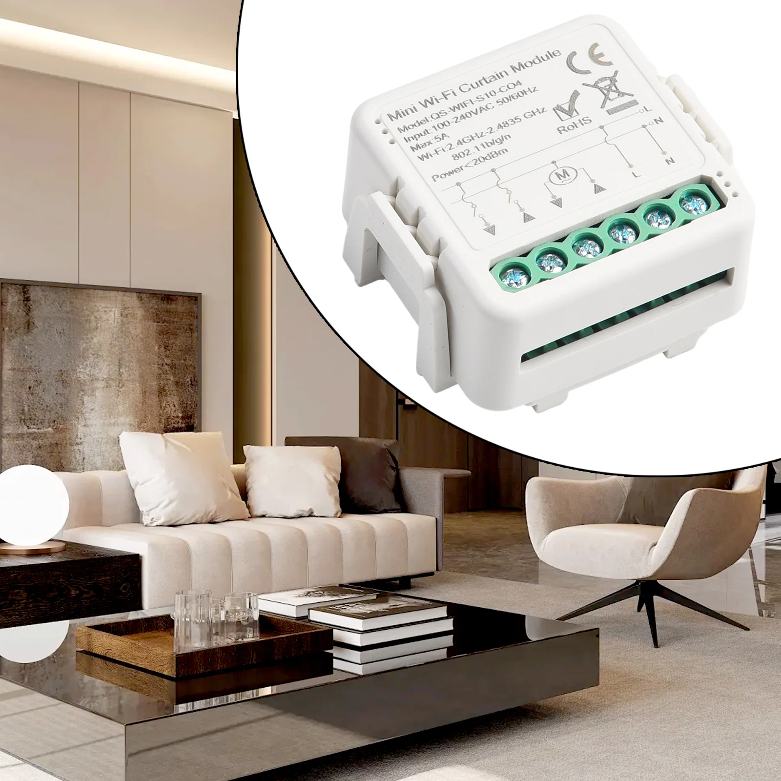 

Smart Curtain Switch Module App Remote Control Fire Retardant Timer Schedule For Roller Blinds Shutter For Smart Life Accessory