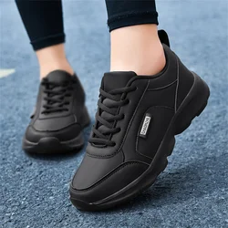 Women Casual Shoes Spring Autumn Full Black Sneakers Lady Walking Lace-Up Female Sneakers Woman Sports Shoes Running Footwear