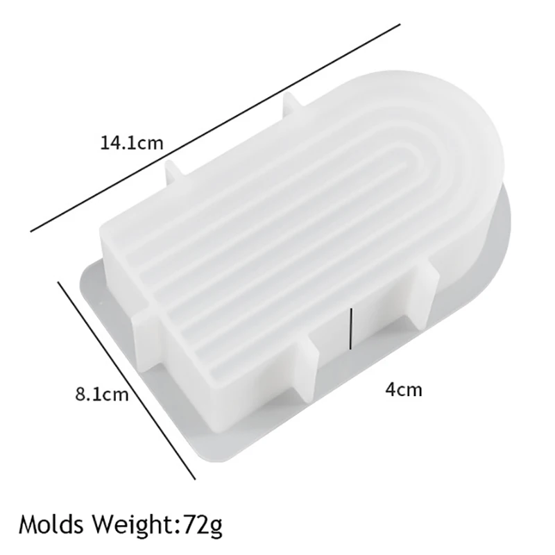 Molde de silicona 3D para fabricación de velas, moldes de yeso de resina de silicona con arco en forma de U para fabricación de jabón, arte para el