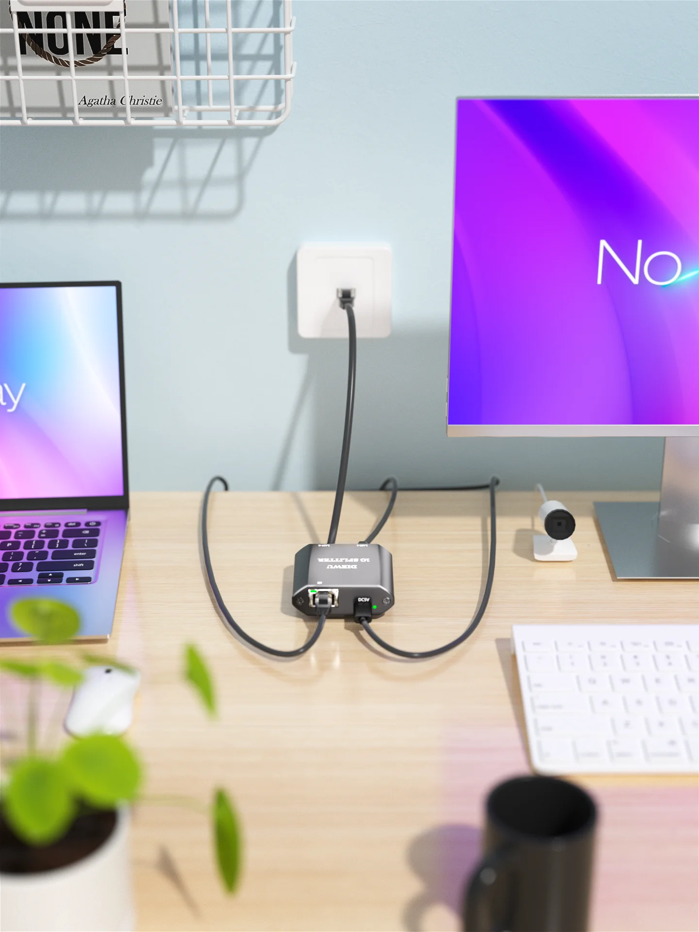 2 قطعة 3-Port 10/100/1000Mbps غير مُدارة إيثرنت التبديل 1G كابل الشبكة الفاصل محور إيثرنت صغير التفاوض التلقائي RJ45 الألومنيوم