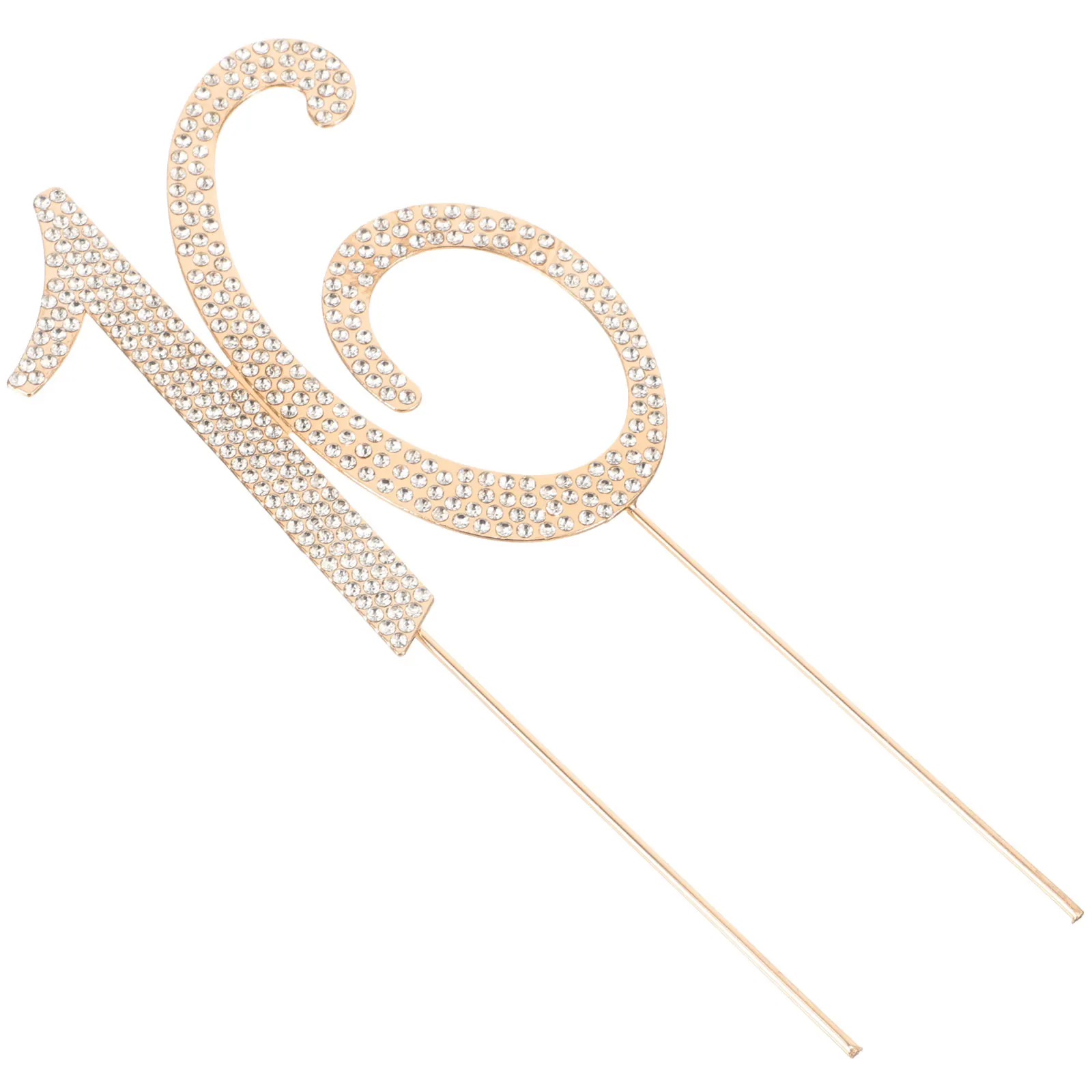 

16 Cake Insert Gold Topper Anniversary Attention-grabbing Decoration Number Birthday Practical