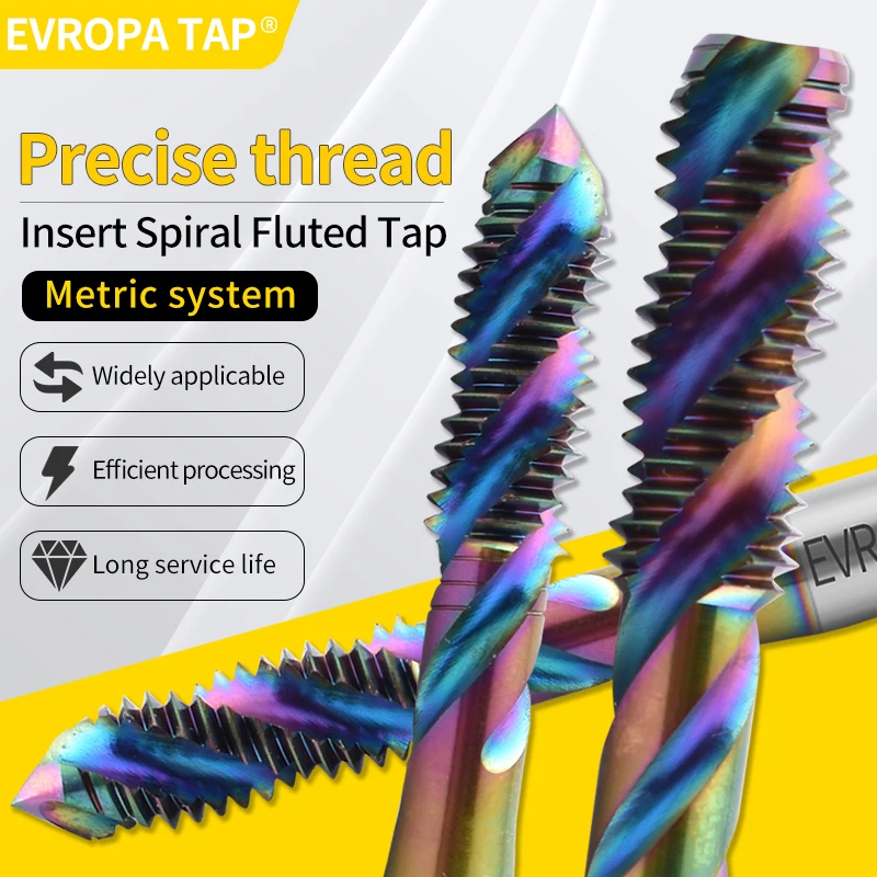 Машинные резьбонарезные метчики EVROPA HSSE-M35 JIS Standard Insert Spiral Fluted Tap STI ST M1.4 M1.6-M16
