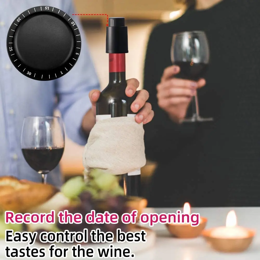 Weinflaschenverschluss, echte Vakuum-Weinstopper, wiederverwendbarer Weinkonservierer, Weinkorken, hält frisch, beste Geschenke für Weinliebhaber – Detail 13