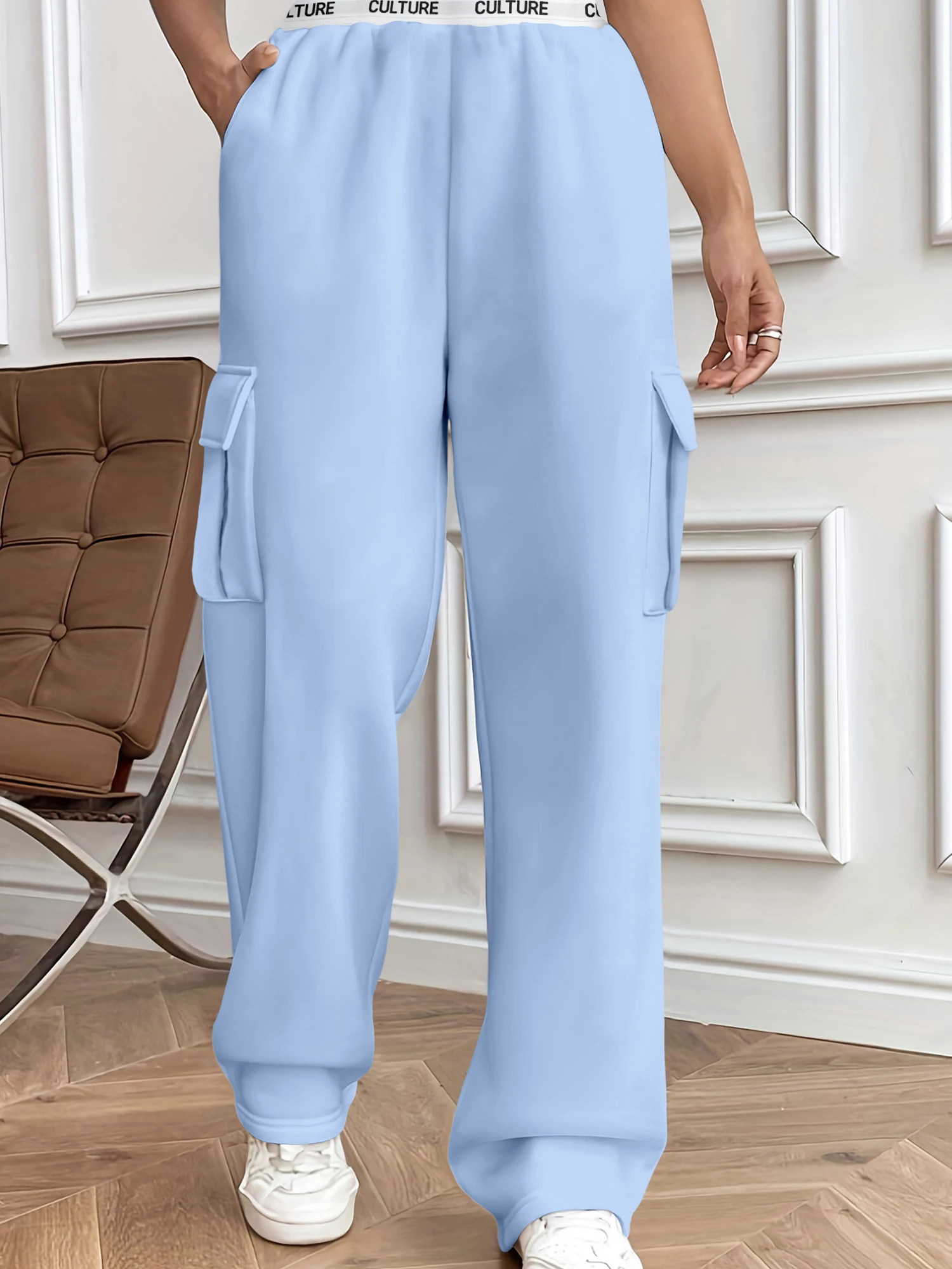 

Широкие брюки-карго E-Girl с эластичным поясом и надписью, легкие, свободного кроя, с множеством карманов, в стиле Y2K, для уличной моды