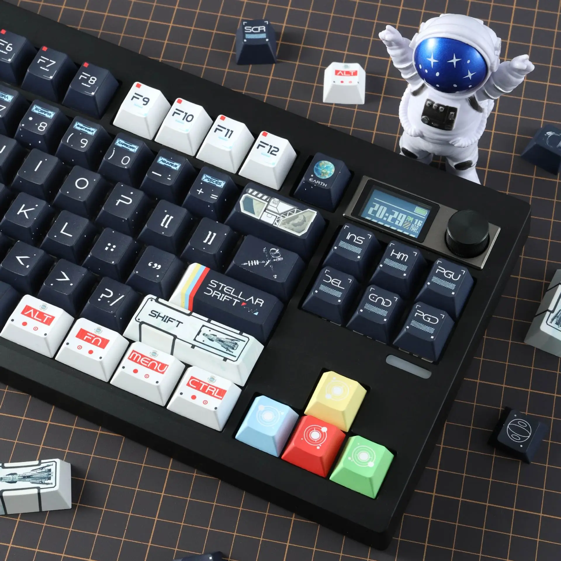 Space exploration keycaps PBT hot sublimation original factory highly matte opaque cross mechanical shaft universal