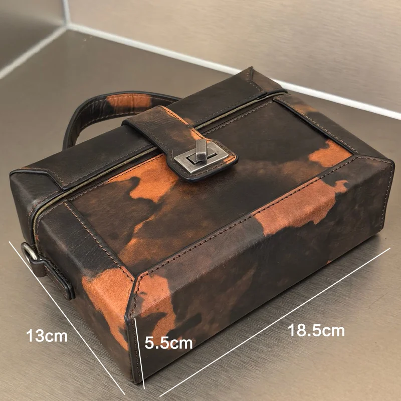 

Vintage First Layer Cowhide Women's Crossbody Bag Outdoor Casual Designer Handmade Genuine Leather Female Shoulder Bag