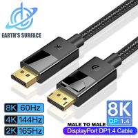 8K DisplayPort Cable DP1.4 Video Audio Cable Adapter 8K@60Hz 4K@144Hz High Speed Display Port Cable for Xiaomi TV Monitor Laptop