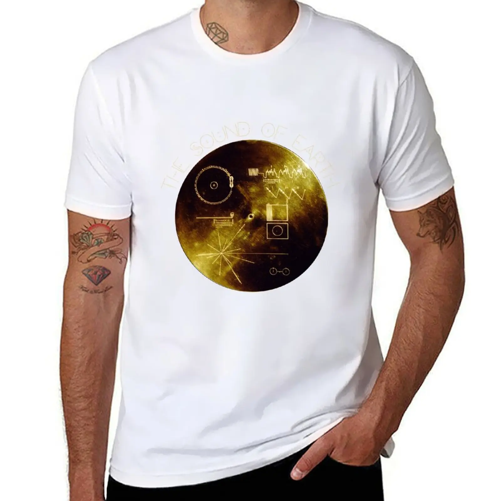 

The Voyager Golden Record T-Shirt man t shirt graphic cotton t shirts man 100% T-Shirt