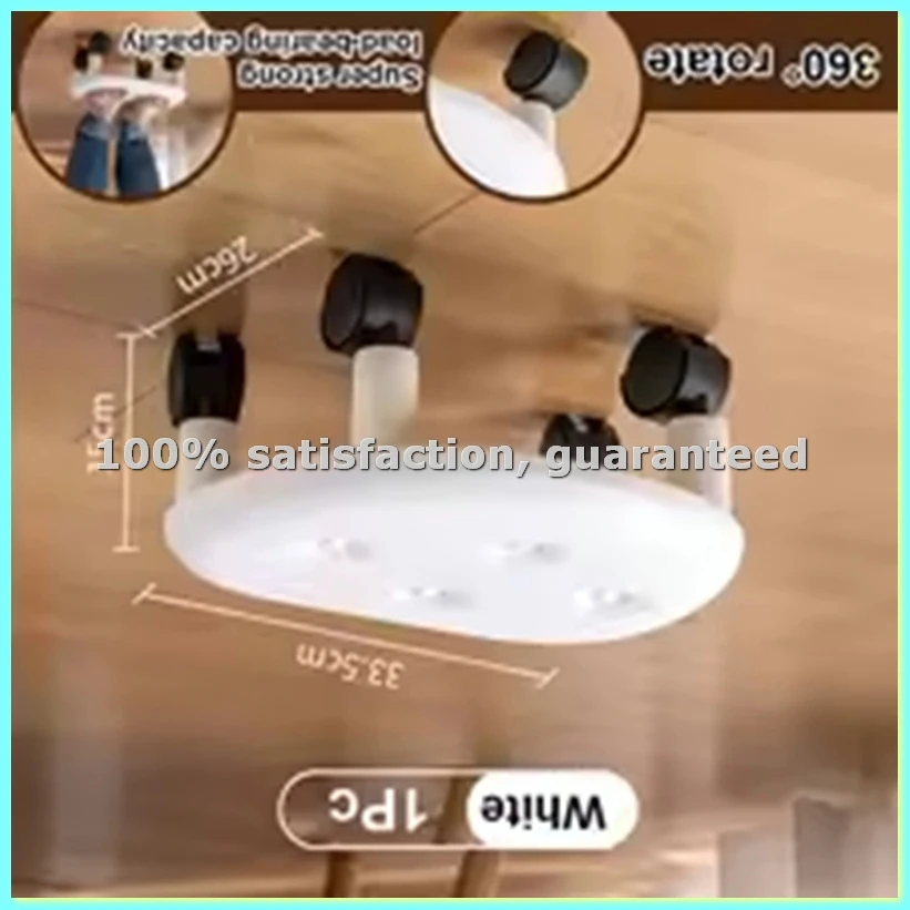 

Низкий табурет на колесиках с утолщенной губчатой подушкой, домашний стул для переобувания, водонепроницаемый портативный круглый табурет, белый-ABLA