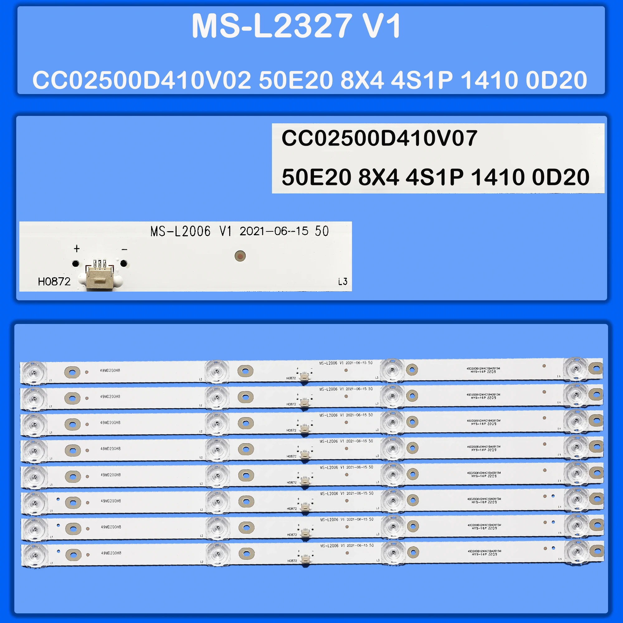 LED Backlight strip For 50S9900 LT5088W HDR52X7 50M2PLUS JM-8855B SW-LED50U303BS2 SW-LED50U203BS2 LED50XSX5208 DM-LED50UQ31