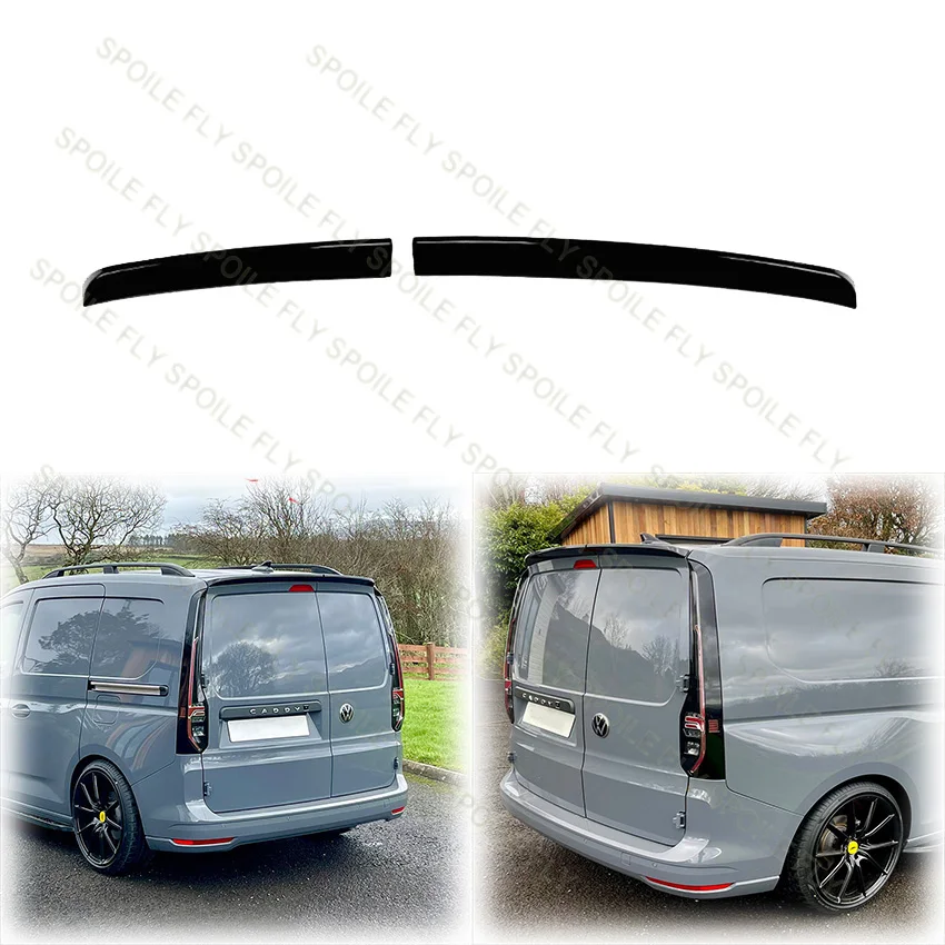 

2020 To Up For VW Volkswagen Caddy Mk5 Rear Spoiler Wing Lip Cover By High Quality ABS Gloss Black Carbon Fiber Look Body Kit