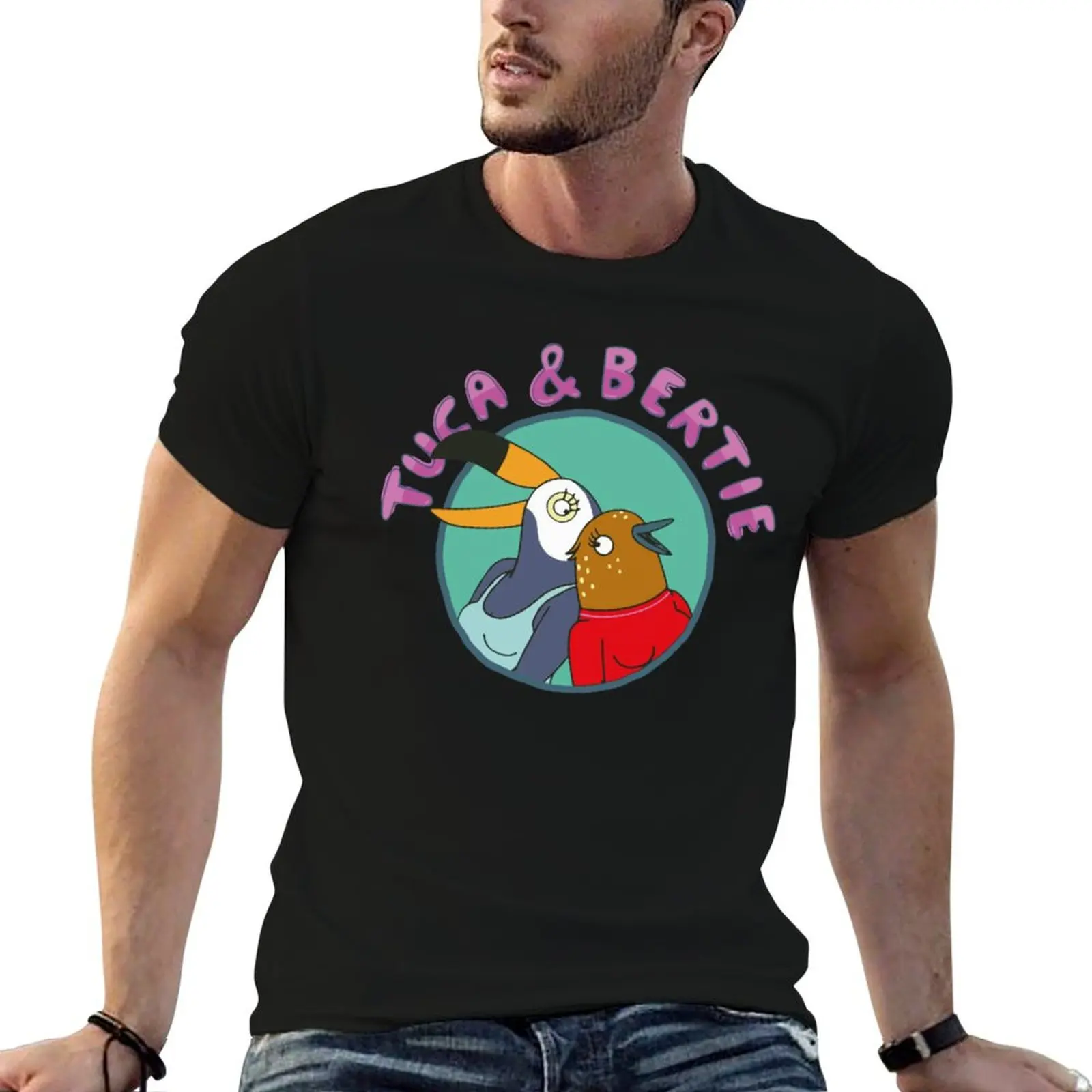 Camiseta ajustada Bertie and Tuca, camisetas para hombre, camiseta divertida de algodón para hombre, camisetas de lujo para hombre, camiseta informal para hombre