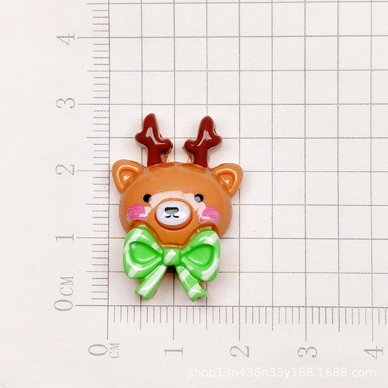 10 Pcs New Cute Cartoon Christmas Little Deer Candy Series Resin Scrapbook Diy Jewelry Children Gift Hairpin Accessories B11