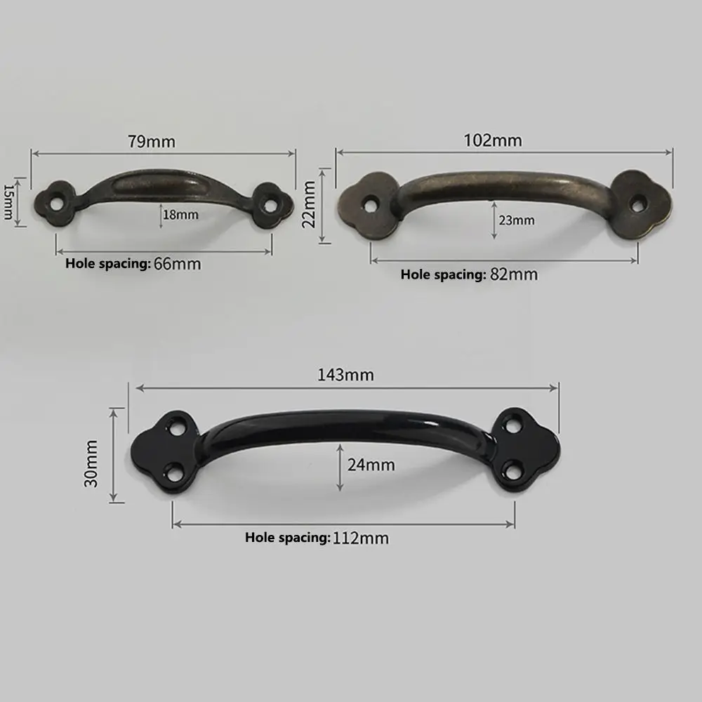 Bronze Arched Cabinet Door Handles Antique Chinese Style Drawer Pulls Zinc Alloy Luxury Furniture Handles