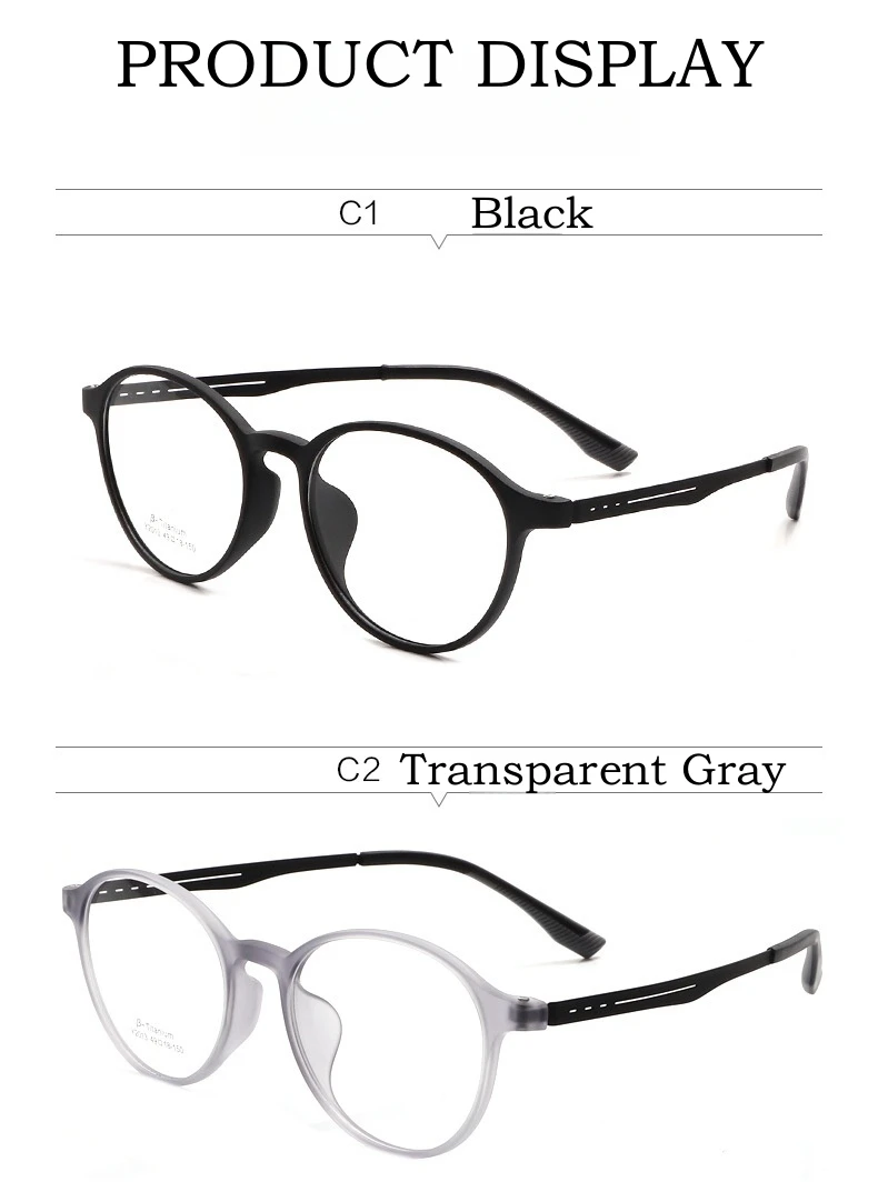 YIMARUILI Ultraleichte, bequeme, flexible TR90-Brille, Retro, rund, Titan, optische Brillengestelle für Herren und Damen – Detail 7