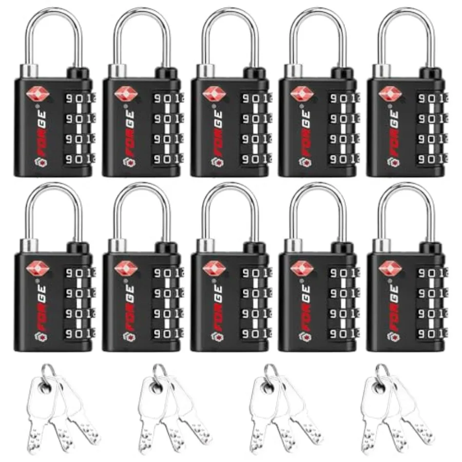 

Dual-Opening: Key or Combination Lock, TSA Approved Lock for Luggage, Pelican case, Travel, Gym, School, Luggage Combination Lo