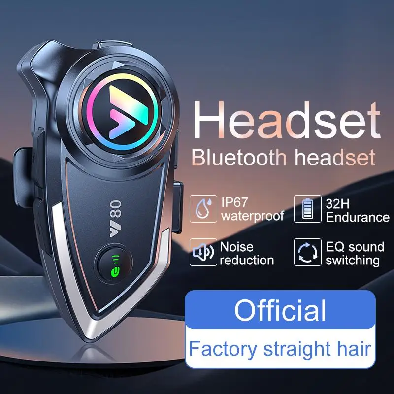 Y80 Motorcycle Helmet Headset Wireless Motobike Bluetooth 5.3 Handsfree Call Music Earphone for Riders Moto Waterproof Headphone