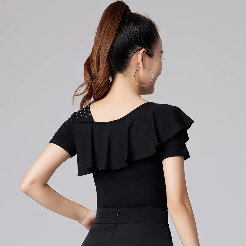 1 teile/los frau mode rüschen latin dance top dame modal solide kurzarm sommer tanzen top