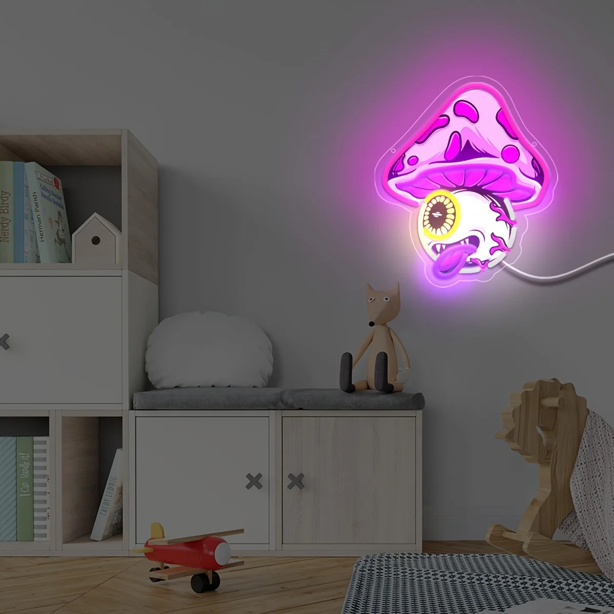 الفطر السام LED النيون تسجيل عين واحدة اللسان التدريجي ضوء النيون USB عكس الضوء للمنزل غرفة نوم بار نادي أجواء الحفلات جدار ديكور #5