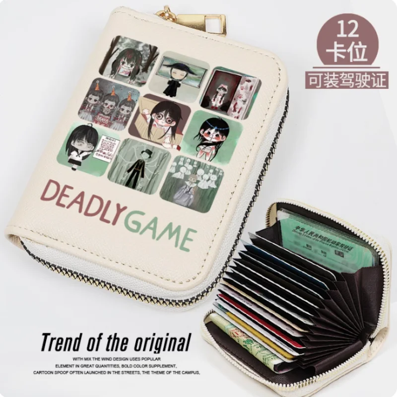 Anime Deadly Game Zipper Wallet, PU Purse, Card Holder, Money Bag, Cosplay Gift, Fashion