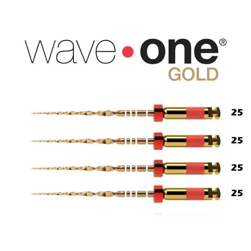 New Package 25MM 25 Dental Wave One Gold Rotary Files Dental Reciprocating Endo Files Endodontic Files Dentisty Material