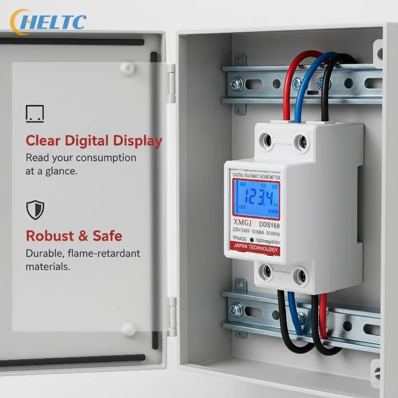 220V Single Phase Electric Energy Meter KWh Meter Submeter Electrical Sub Meter For Electric