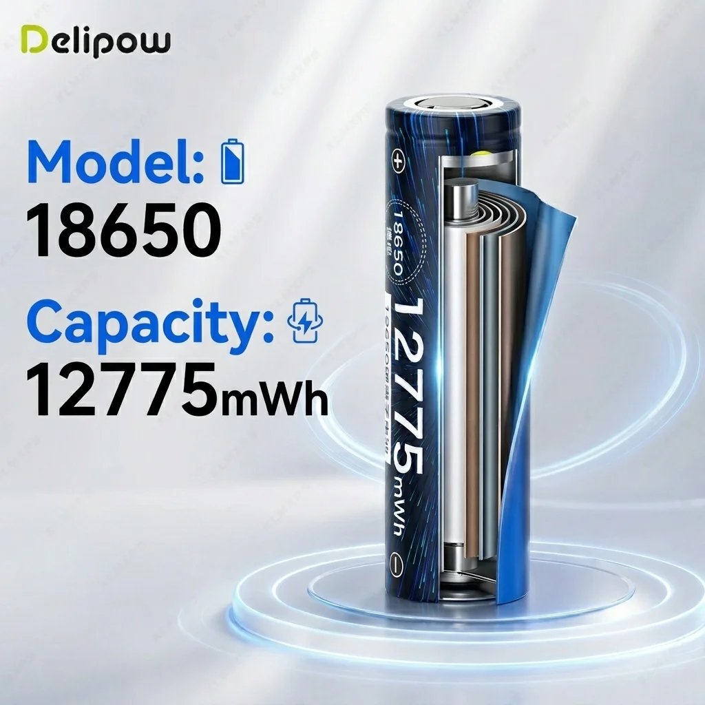 

12775mWh 18650 Cylindrical Rechargeable Lithium Battery for Flashlight Portable Fan LED Light Toy DIY Electronic