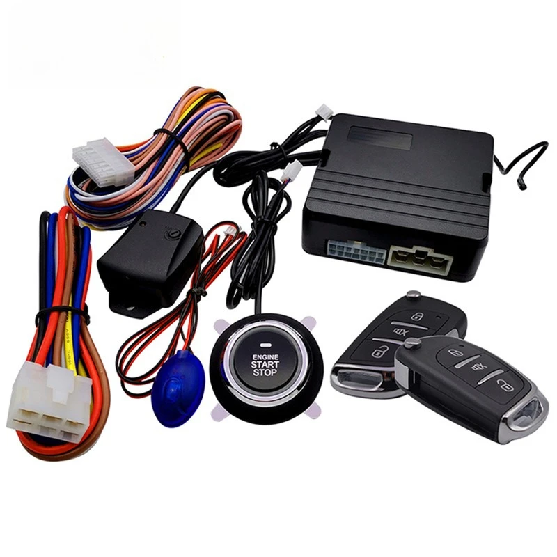 Retrofit Push‑Button Start Kit, Remote Key Vibration Sensor Car Anti‑Theft Security Alarm System
