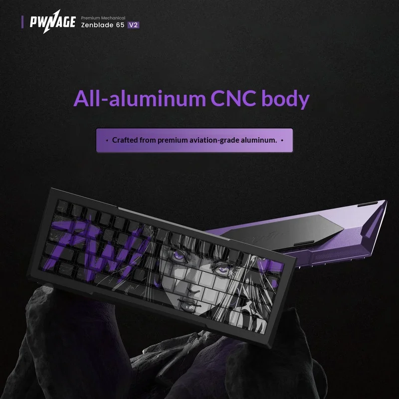 Pwnage Zenblade 65 V2 Magnetic Axis Mechanical Gaming Keyboard Aluminum Alloy 8khz Polling Rate Rt 001 012ms For Pc Gamers