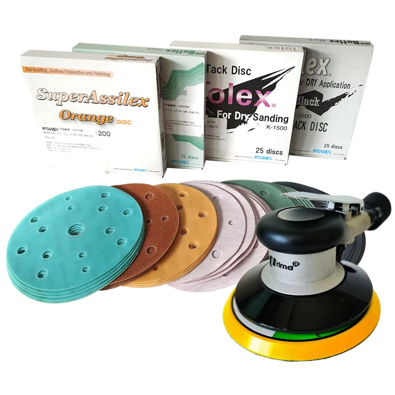 

Оригинальная японская форма Agrox, круглая 6-дюймовая мягкая пленочная наждачная бумага с 15 отверстиями, 152 мм, полировальная наждачная бумага Assilex Buflex