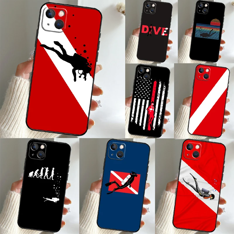 เคสโทรศัพท์มือถือลายธงดำน้ำสำหรับ Oppo A40 A60 A80 A94 A74 A54 A15 A18 A38 A58 A78 A98 A16 A76 A96 A57 A17 A77 A5 Pro